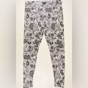 Hot Topic Sugar Skulls Leggings Black Grey White Leggings Sz XXL Made in the USA